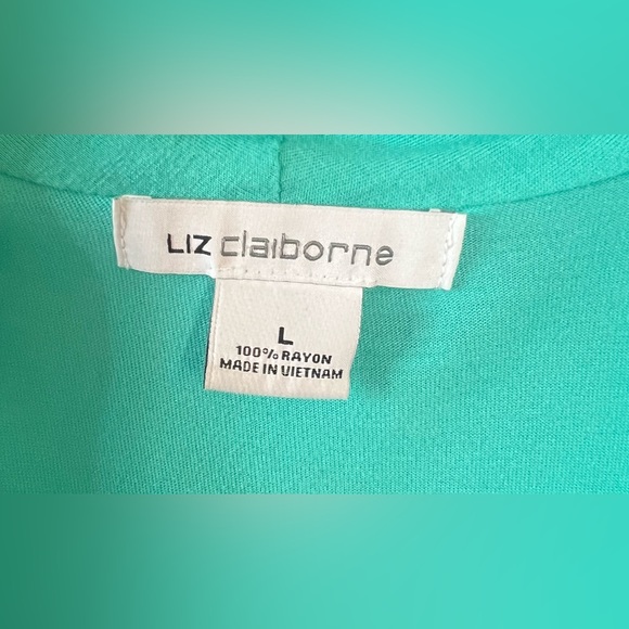 Liz Claiborne Turquoise Sleeveless Shirt. Size Large - Picture 3 of 3